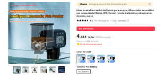 Alimentador Automático para Acuario con temporizador Digital, Wifi por 4,44€ nuevos usuarios y 10,44€ existentes