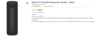 Altavoz Xiaomi Mi Portable Bluetooth Speaker por 29.99€