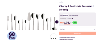 Villeroy & Boch Louis Bestekset - 68 delig - RVS voor €179 bij ibood