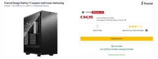 Fractal Design Define 7 Compact Black TG voor €84,90 bij Alternate