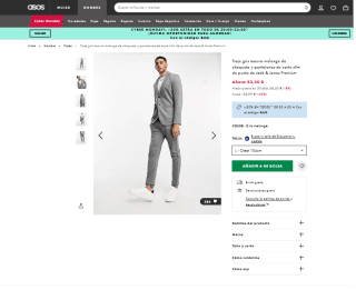 Traje JACK JONES gris oscuro melange de chaqueta + pantalones de corte slim por 42,80€