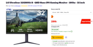 LG UltraGear 32GS85Q-B.AEU 32" Quad HD 180Hz IPS Gaming monitor voor €299 bij Bol