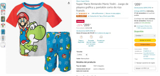 Juego Playera y Pantalón Corto Super Mario Yoshi por $205 en Amazon