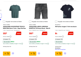 Tot 55% korting op T-shirts en korte broeken van o.a. WE Fashion, Petrol Industries bij Bol