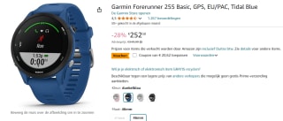 Garmin Forerunner 255 tidal blue voor €231,96 bij Amazon