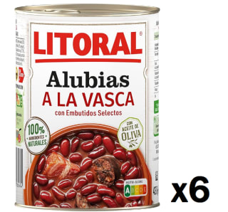 6 Botes de Alubias a la vasca sin gluten lata 430 g por 9.14€