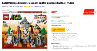 LEGO Super Mario Uitbreidingsset 71423 - Gevecht op Dry Bowsers kasteel voor €59,99 bij Bol