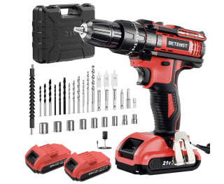 Taladro Percutor Bateria 21V Atornillador 42N.m con 2x2.0Ah Baterías, 25+3 Ajuste 30 Accesorios Portabrocas de 10mm por solo
