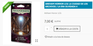 Arkham Horror: el juego de cartas. La era olvidada 4 La Ciudad de los Archivos por 7€