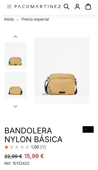 Bandolera nylon básica por 15,99€.