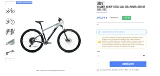 Bicicleta MTB Ghost Nirvana Tour SF por 599,99€