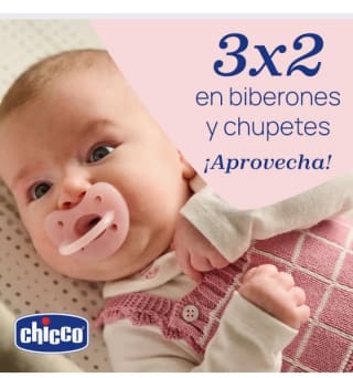 3×2 en biberones y chupetes Chicco.