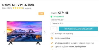 Xiaomi Mi P1 - 32 inch - HD ready LED - 2021 voor €174,95 bij Techpunt