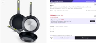 BRA Lote Sartenes Life, Set 20, 24 y 28 cm por 50,69€ (cuenta nueva 38,69€)