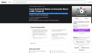 Cursos Udemy - Excel do Básico ao Avançado, Macro e VBA + Power BI - R$ 22,90