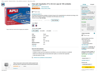 100 Clips galvanizados numero 2 32mm 100u Plata por solo 0,61€