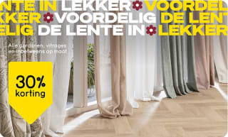 30% korting op alle gordijnen, vitrages en inbetweens op maat bij Leen Bakker