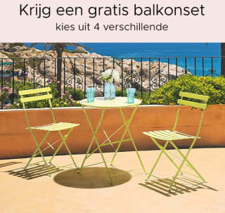 Gratis bistroset bij besteding vanaf €500 bij Beliani