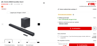 JBL Cinema SB560 Soundbar voor €199 bij de MediaMarkt