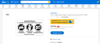 Vino Oveja Negra Single Vineyard Carmenere por $9.590