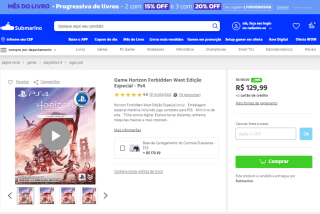 Jogo: Horizon Forbidden West para PS4 - R$ 129,99