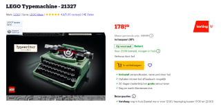 LEGO Ideas – Typemachine – 21327 voor €178,99 bij Bol