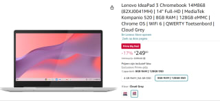 Lenovo IdeaPad 3 Chromebook 14M868 (82XJ0041MH) | 14" Full-HD voor €249 met Amazon Prime