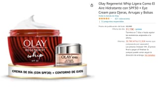 Olay Regenerist Whip Ligera con SPF30 + Eye Cream para Ojeras, Arrugas y Bolsas por 31.19€