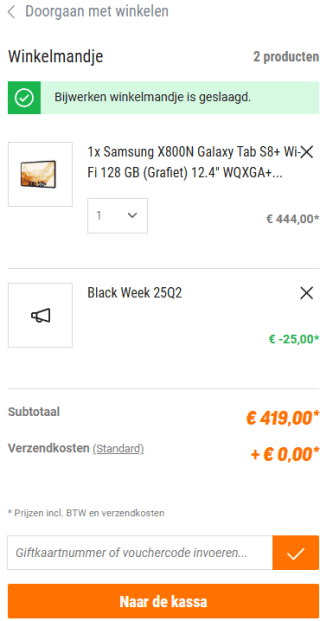 Samsung Galaxy Tab S8+ - WiFi - 128GB - Graphite voor €419 dmv code bij Nbb