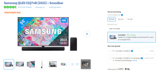 Samsung QLED 55Q74B (2022) + Soundbar voor €814 bij Coolblue