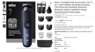 Afeitadora multifunción Braun Recortadora todo en 1 Series 7 AIO7540 por 49,99€