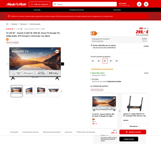 TV Xiaomi A 2025 50" por tan solo 259€