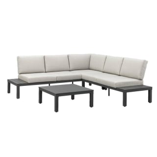 Aveyron aluminium/antraciet loungeset (81x240x240 cm) voor €499 bij Leen Bakker
