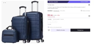 Juego de 3 Maletas ABS Semirigidas con Candado y 4 Ruedas por 52.18€ (Cuenta Nueva 40.18€)