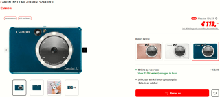 Canon Zoemini S2 - Instant camera - Petrol voor €94 na cashback bij de MediaMarkt