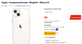 Apple - transparant hoesje - MagSafe - iPhone 13 voor €29 bij Bol