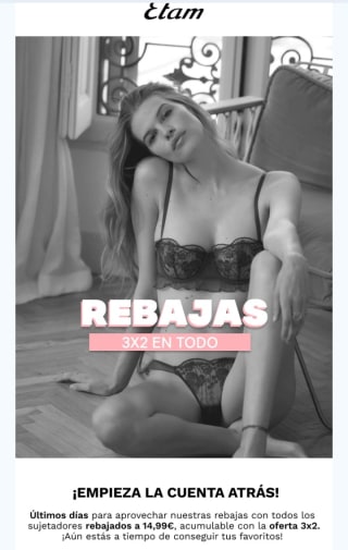 -70% de Descuento 3×2 en Etam.