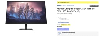 Monitor HP QHD 31.5” OMENn32q por $5,199 en HP Online con cupón