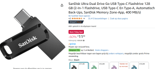 Ultra Dual Drive Go USB Type-C™ van SanDisk voor €11,99 bij Amazon