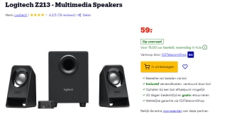 Logitech Z213 - Multimedia Speakers voor €59 bij Bol