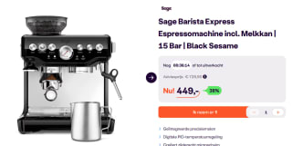 Sage the Barista Express Espressomachine voor €449 bij Ibood