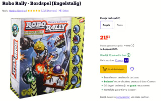 Robo Rally (Hasbro) bordspel (Engelstalig) voor €21,91 bij Bol.com