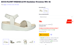 Ecco Flowt Wedge LX W-sandalen voor €78 bij Bol
