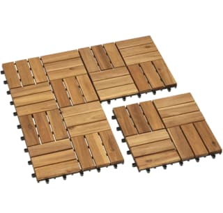 Baldosas de terraza hechas de madera 4 unidades 31x31x2,5 cm a solo 6,99€