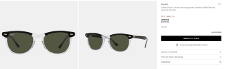 Ray-Ban Gafas sol unisex rectangulares 0RB2398 de acetato bicolor por 66€