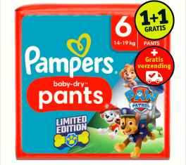 Pampers pants 1+1 gratis bij Kruidvat