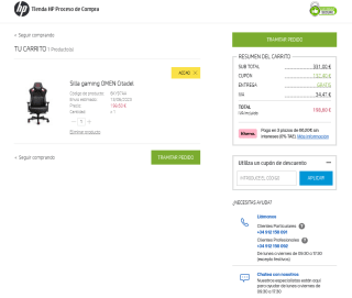 Silla gaming HP OMEN Citadel por solo 198,60€