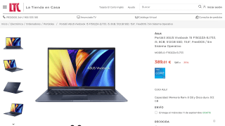 ASUS Vivobook 15 i5 512GB por 389,01€