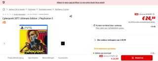 Cyberpunk 2077: Ultimate Edition - PS5 voor €24,99 bij de Mediamarkt