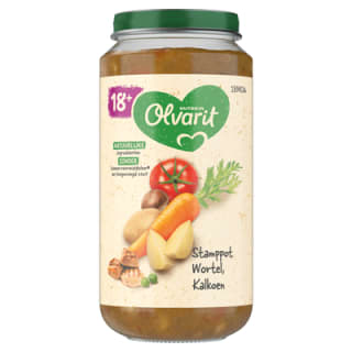 Alle varianten Olvarit potjes en knijp fruit voor €0,75 euro bij de Dekamarkt